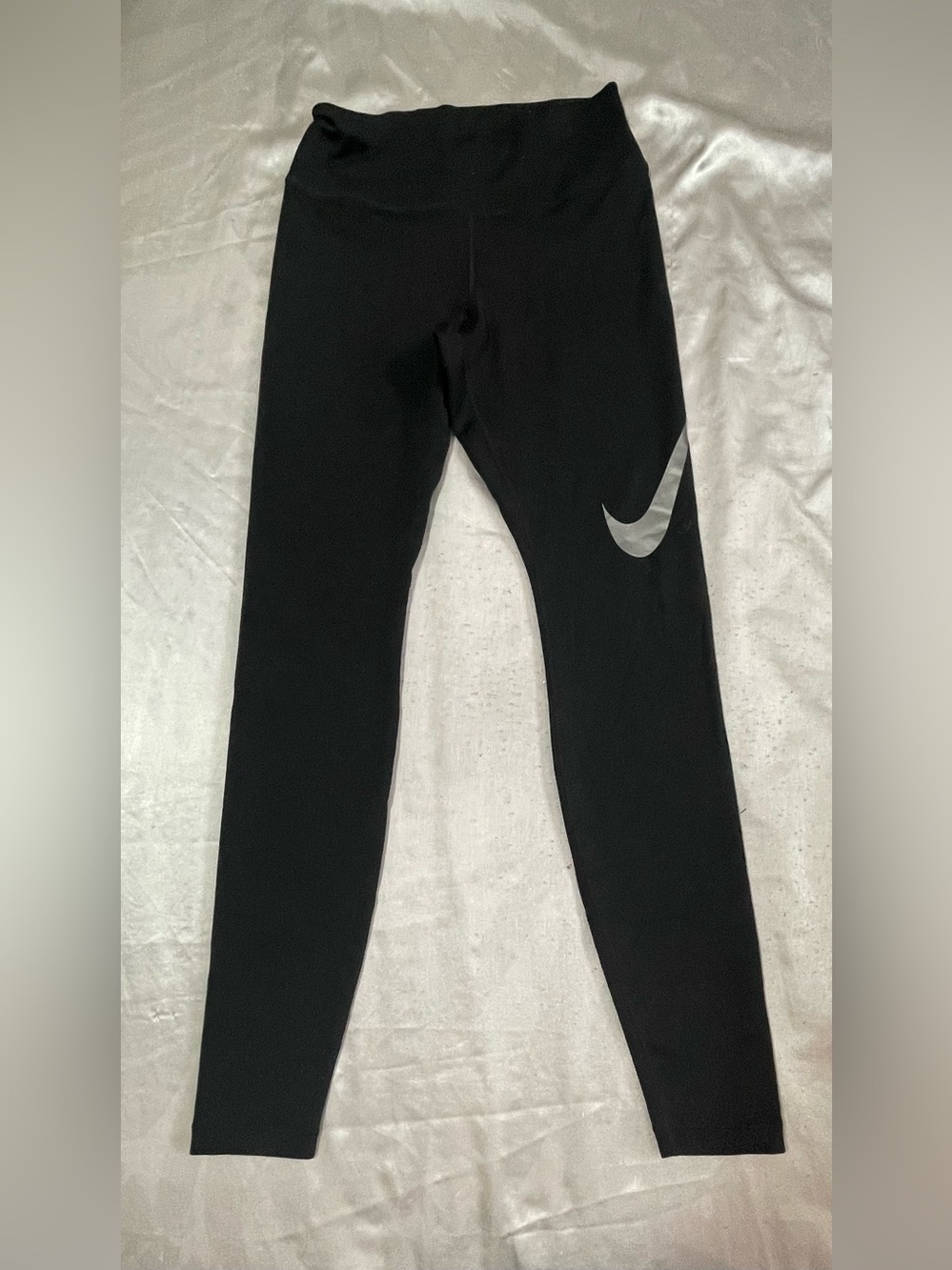 Nike Black Leggings with Silver Swoosh
